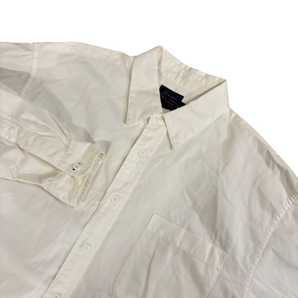 INDIGO PALMS Shirt Mens L Off White Cotton Long Sleeve Button Up Tommy Bahama
